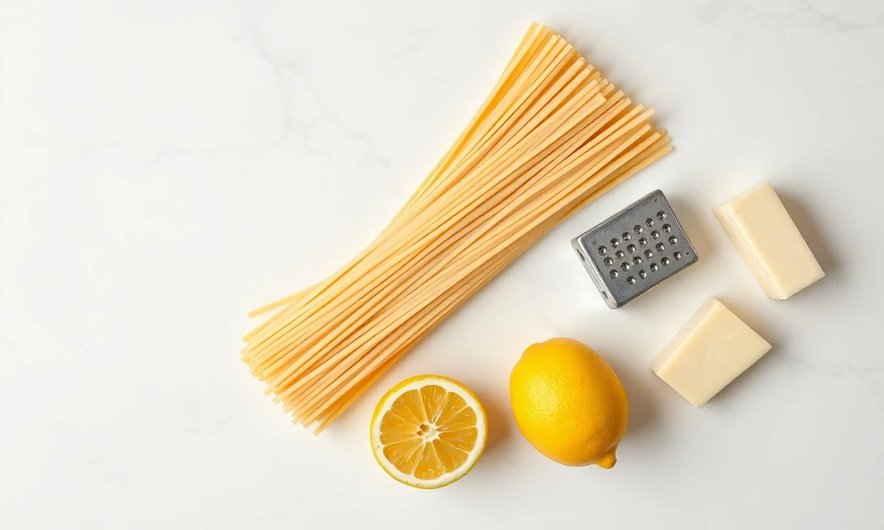 Vista de cima dos ingredientes organizados