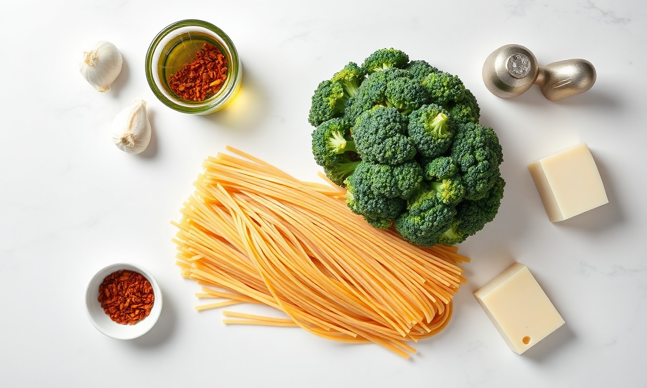 Vista de cima dos ingredientes organizados