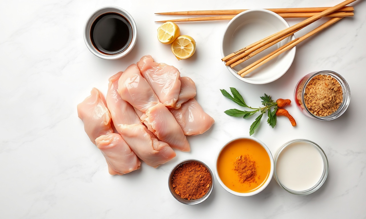 Vista de cima dos ingredientes organizados
