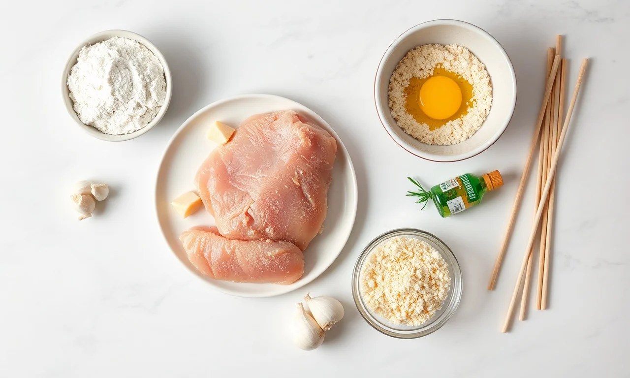 Vista de cima dos ingredientes organizados