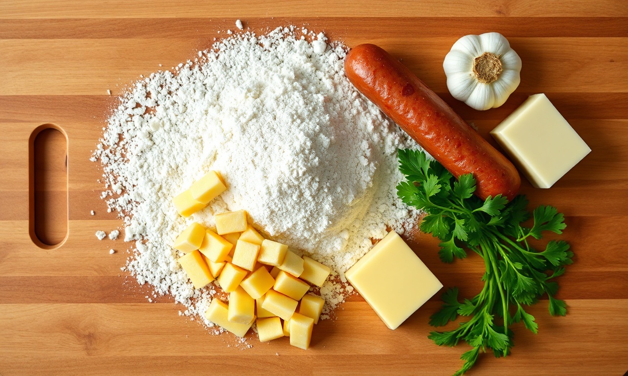 Vista de cima dos ingredientes organizados