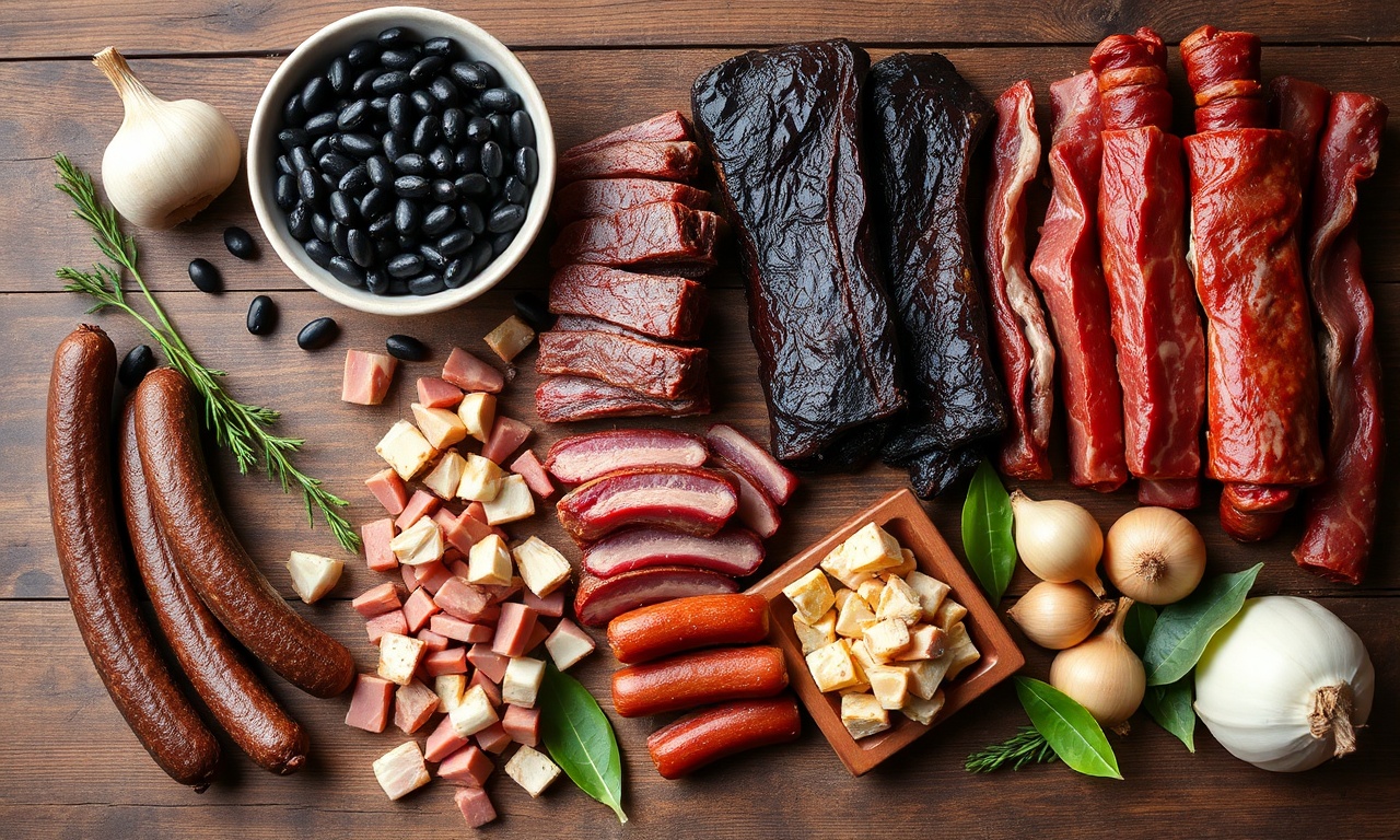 Vista de cima dos ingredientes organizados para o grande evento