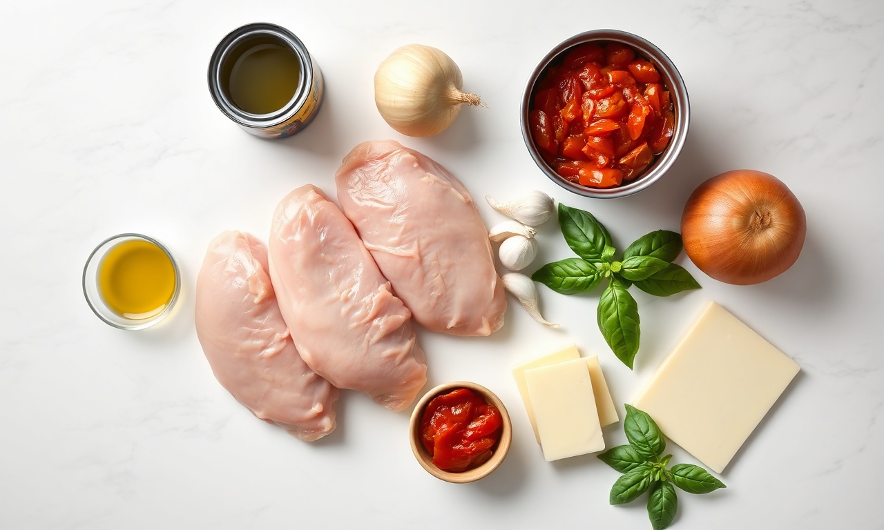 Vista de cima dos ingredientes organizados