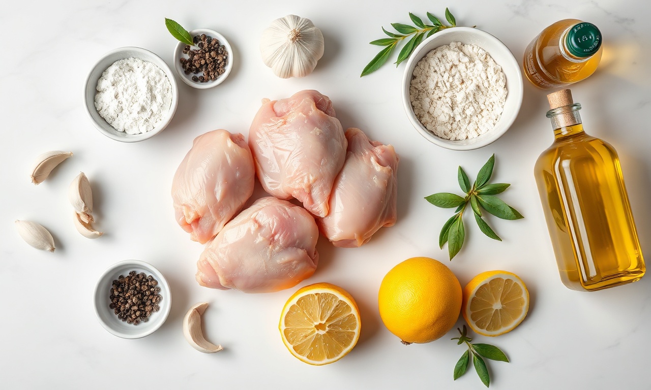 Vista de cima dos ingredientes organizados