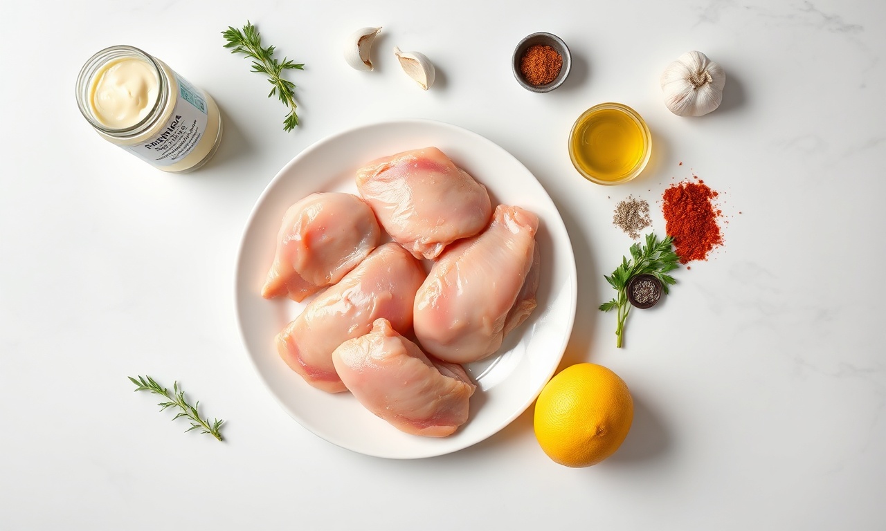 Vista de cima dos ingredientes organizados