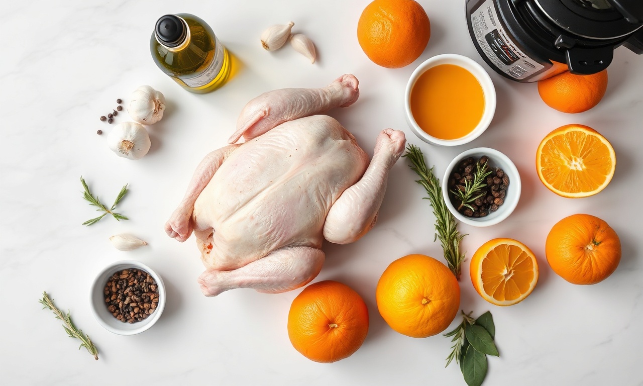 Vista de cima dos ingredientes organizados para a receita.