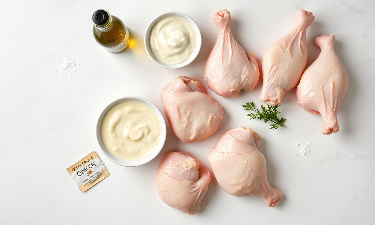 Vista de cima dos ingredientes organizados