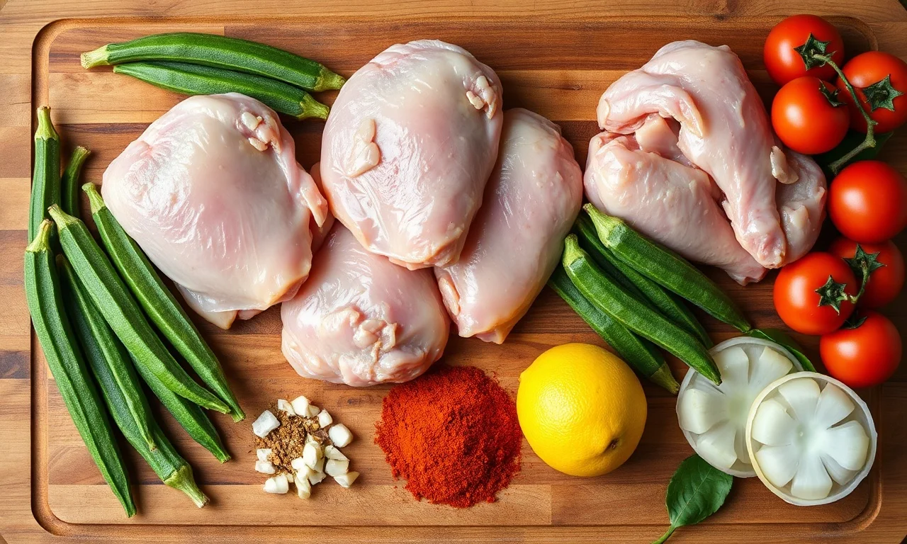 Vista de cima dos ingredientes frescos organizados