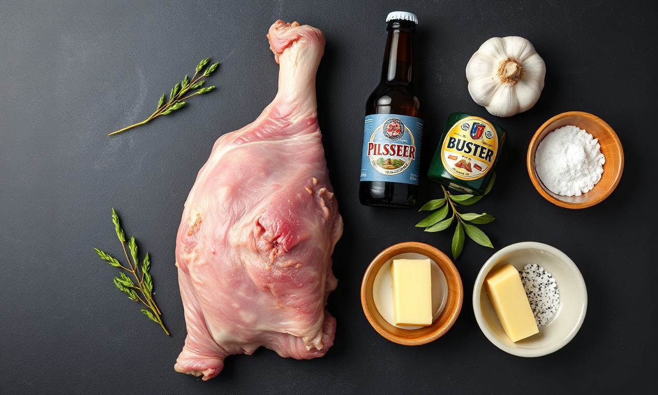 Vista de cima dos ingredientes organizados para a receita.