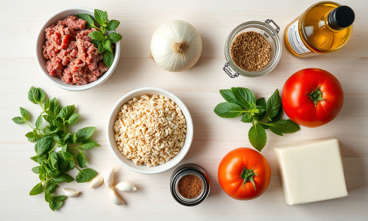 Kibe De Forno Com Catupiry: Receita Prática E Cremosa 4 Vista de cima dos ingredientes frescos e organizados.