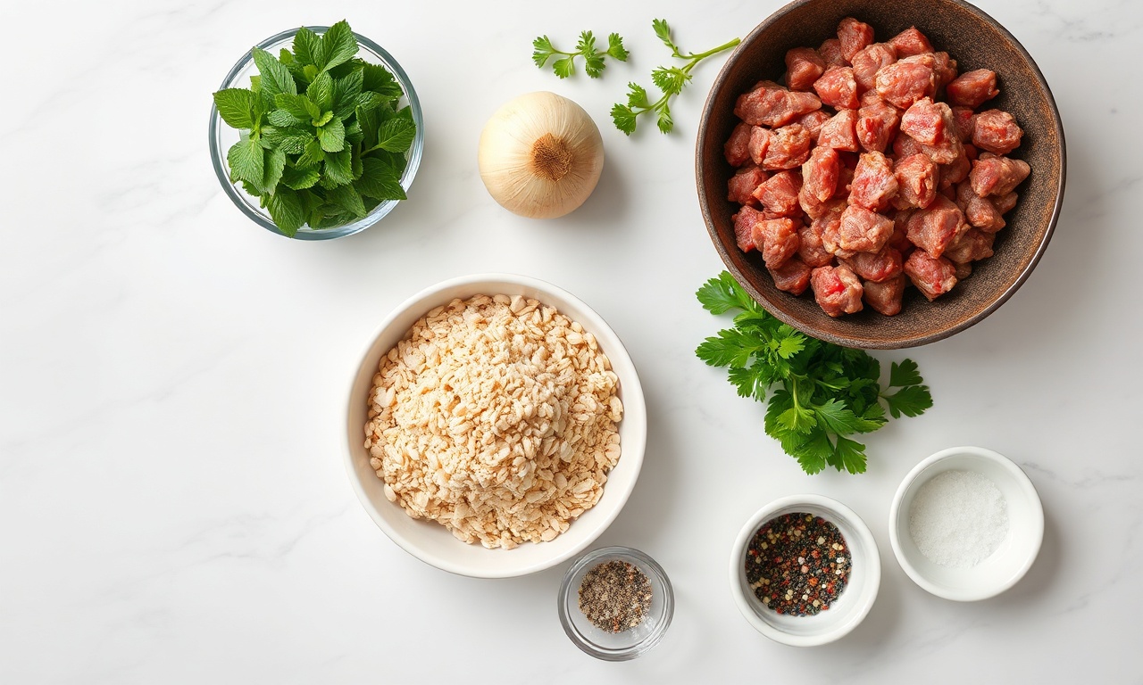 Vista de cima dos ingredientes organizados para a receita.