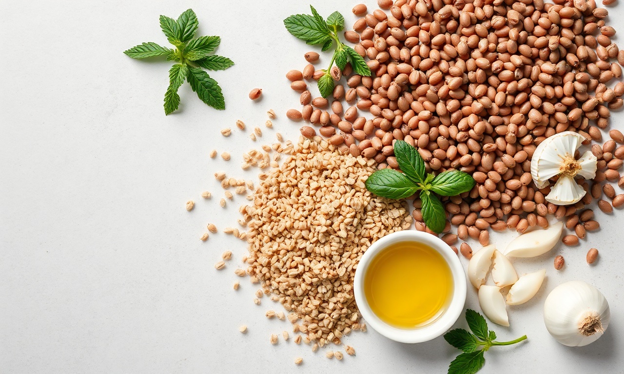 Vista de cima dos ingredientes organizados