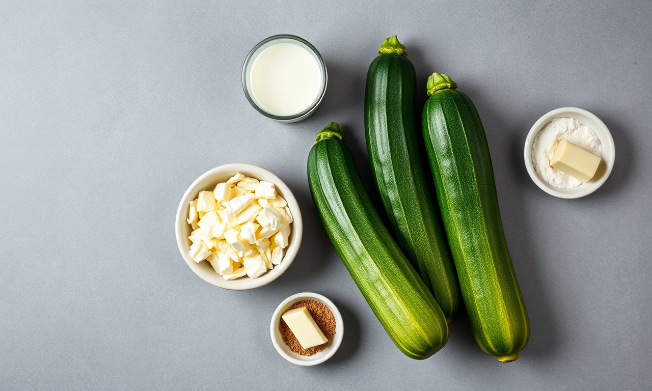 Lasanha De Abobrinha: Receita Suculenta Que Não Solta Água 4 Vista de cima dos ingredientes organizados