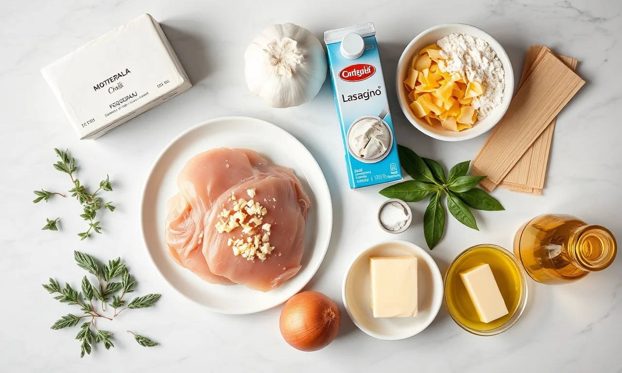 Vista de cima dos ingredientes organizados