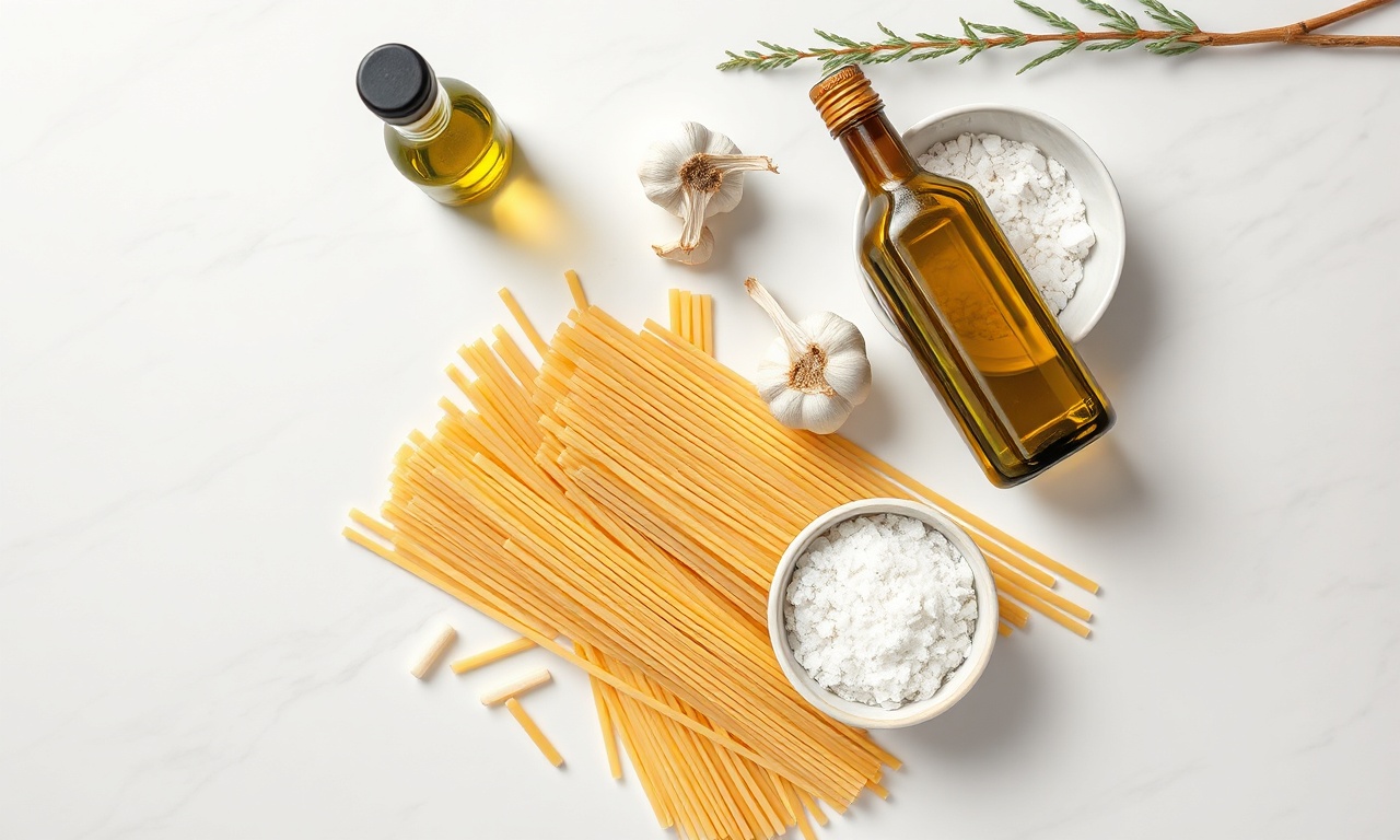 Vista de cima dos ingredientes organizados