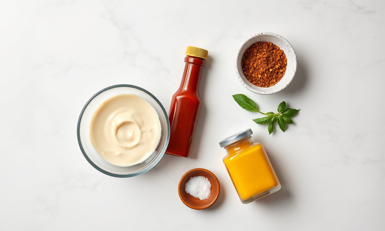 Vista de cima dos ingredientes organizados