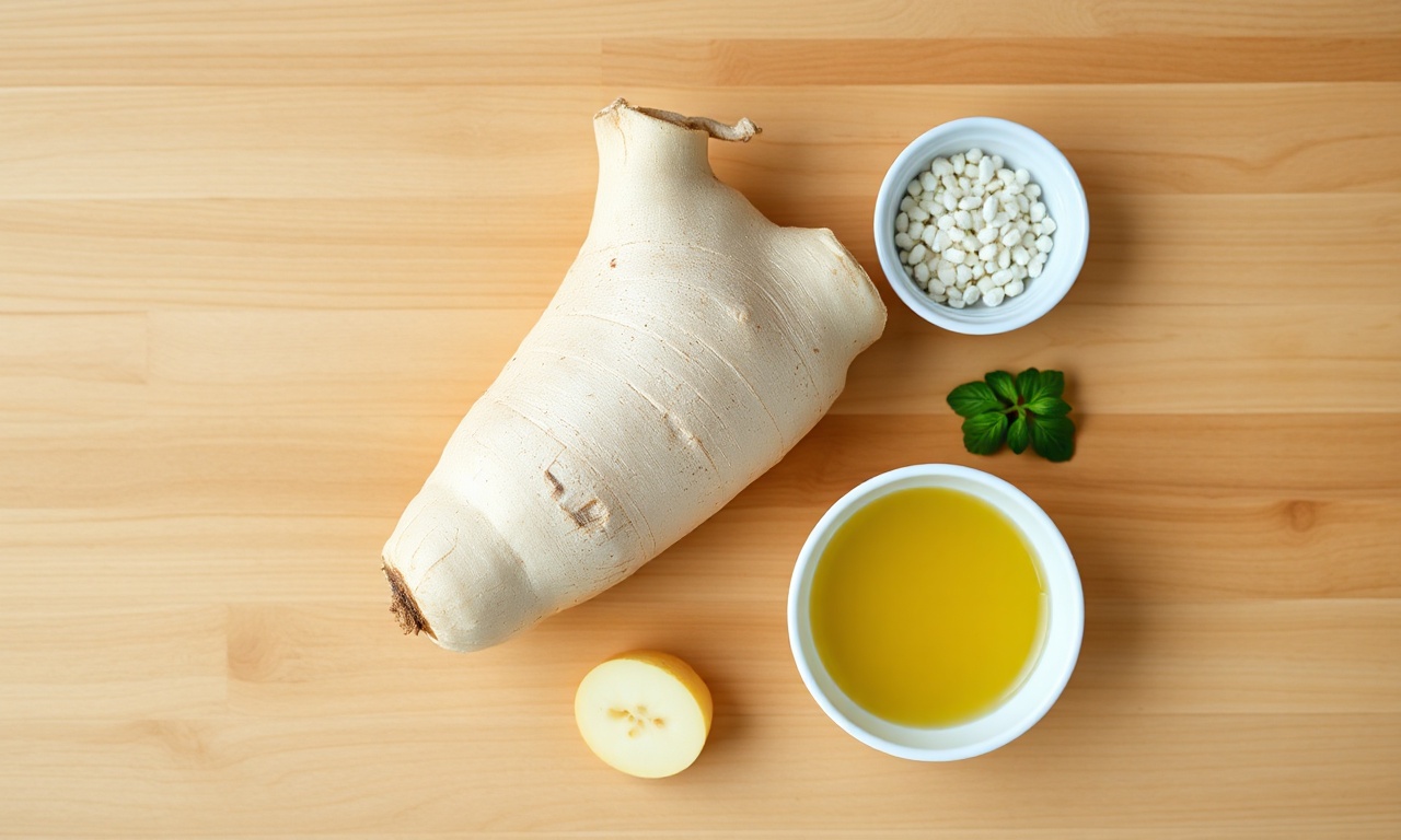 Vista de cima dos ingredientes simples e essenciais.