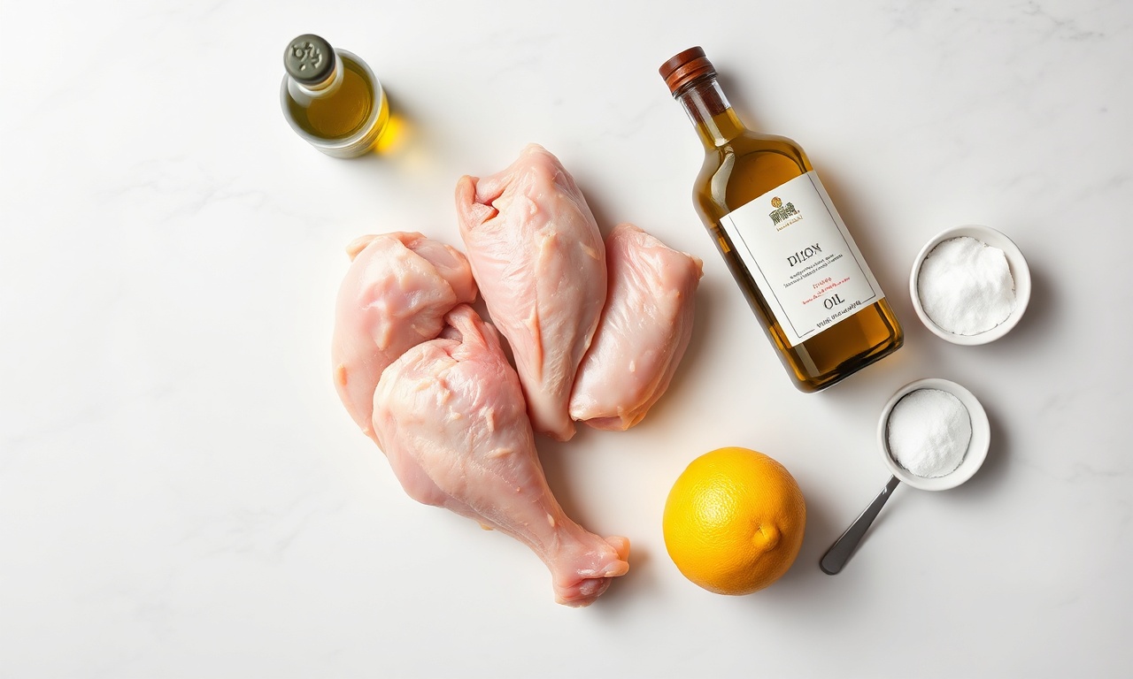 Marinada Para Asinha De Frango: Crocante E Macia Em 5 Min 4 Vista de cima dos ingredientes organizados na bancada.