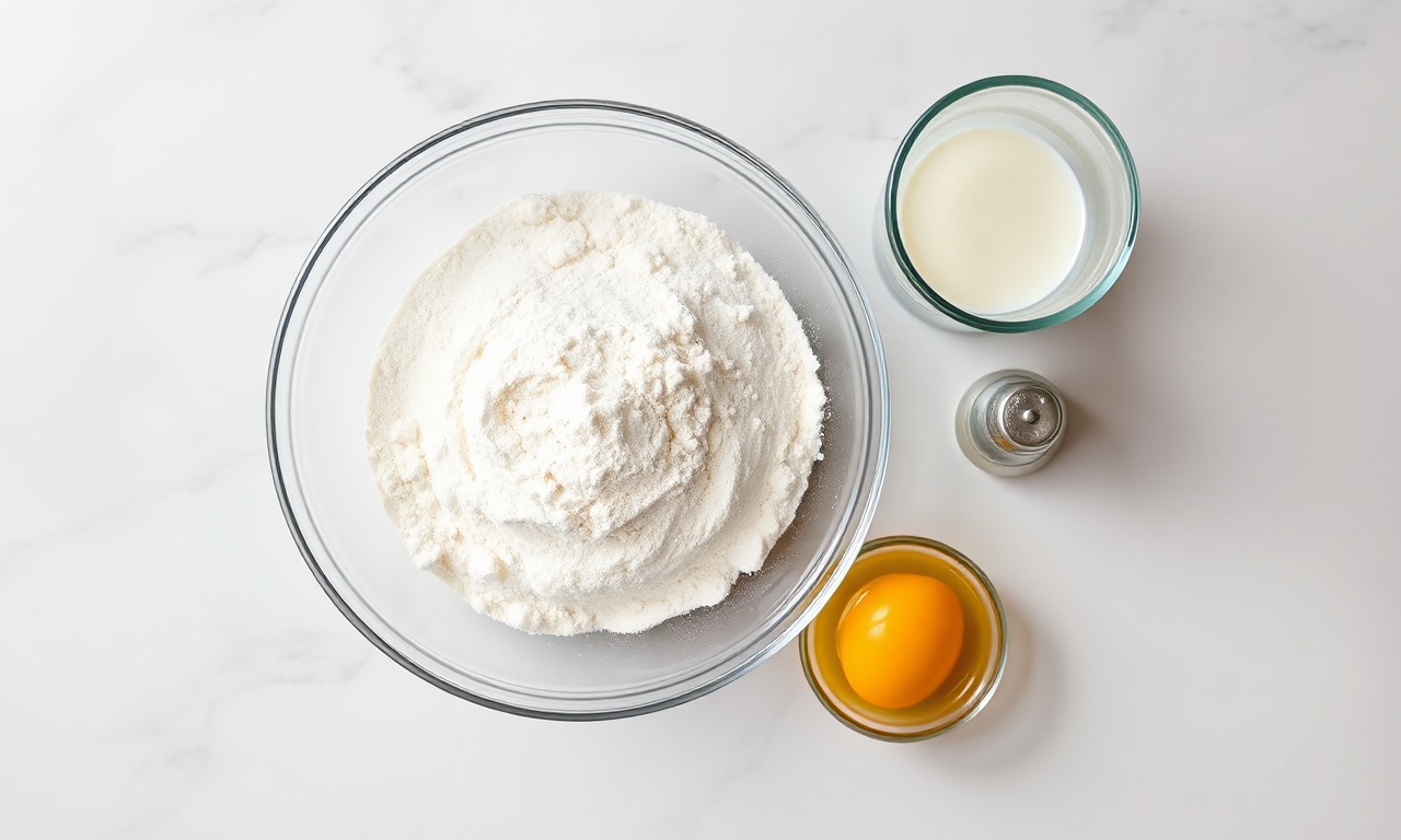 Vista de cima dos ingredientes organizados