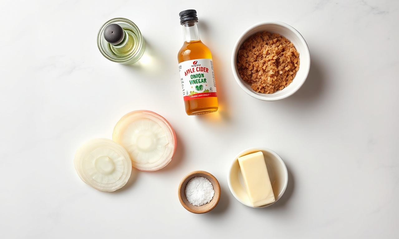 Vista de cima dos ingredientes organizados em uma superfície de mármore.