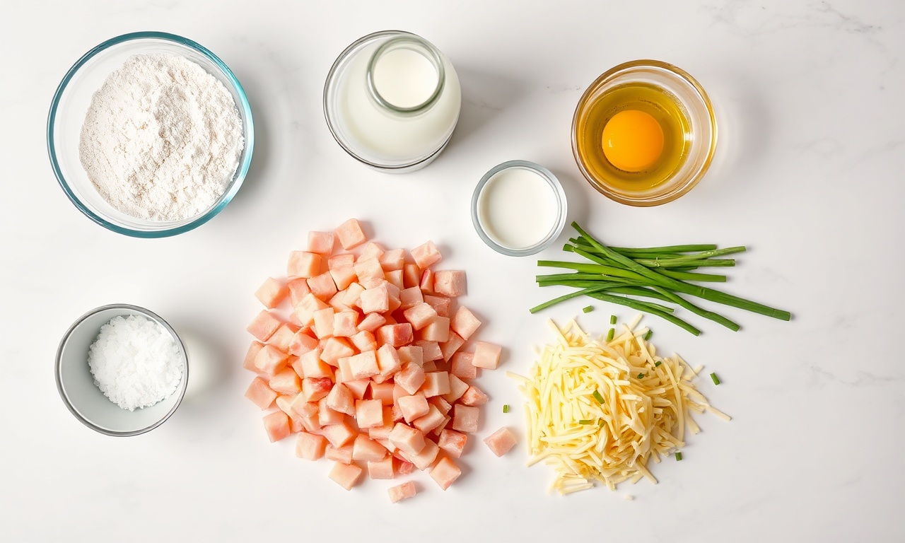 Vista de cima dos ingredientes organizados