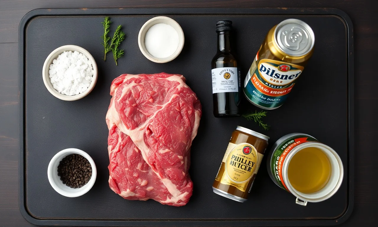 Vista de cima dos ingredientes organizados sobre superfície de madeira.