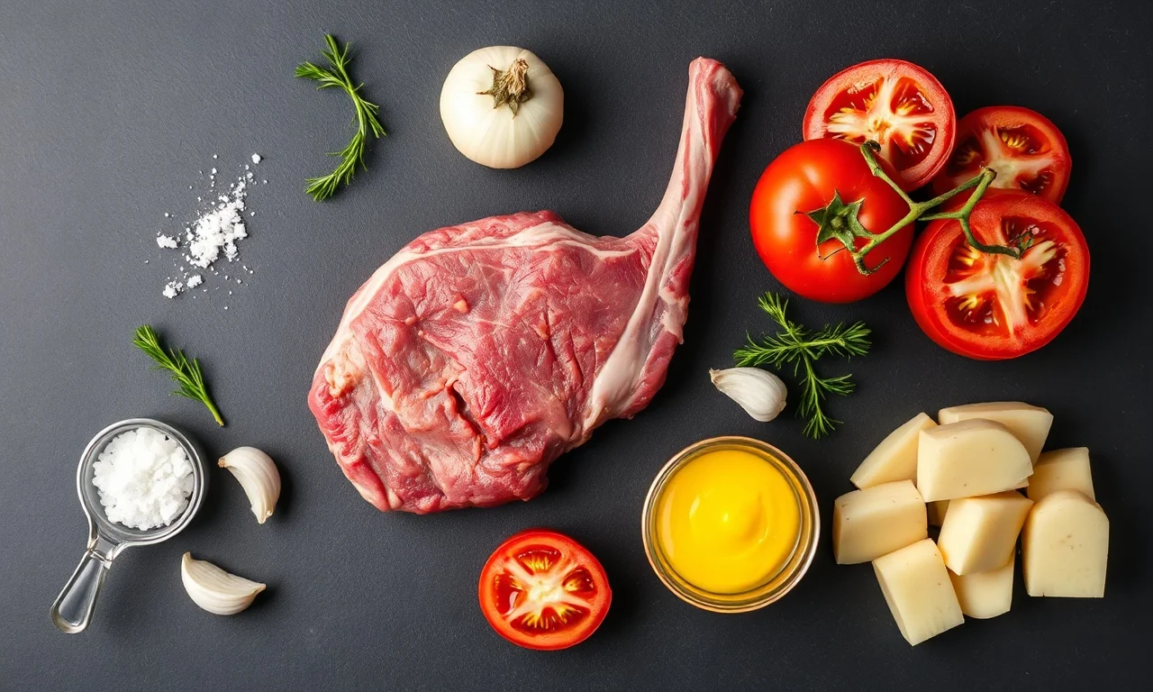 Vista de cima dos ingredientes organizados