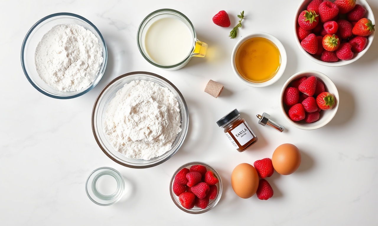 Vista de cima dos ingredientes organizados