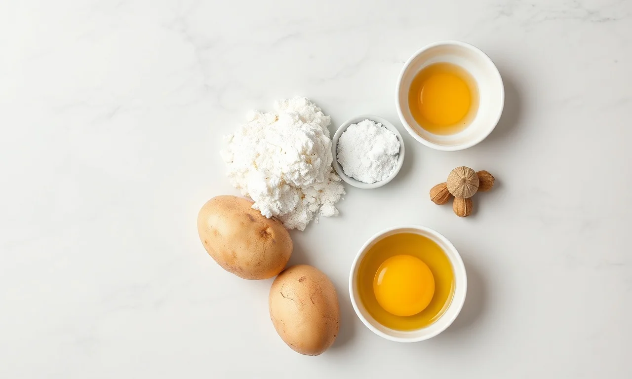 Vista de cima dos ingredientes organizados