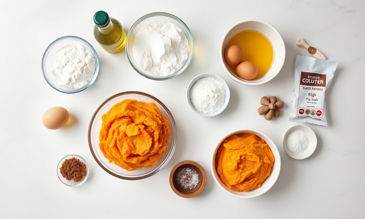 Vista de cima dos ingredientes simples e organizados.