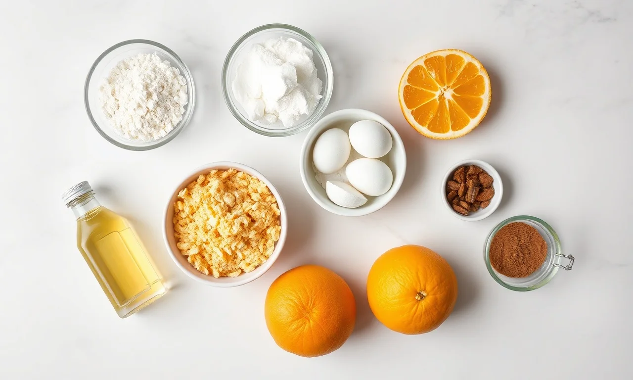 Vista de cima dos ingredientes organizados