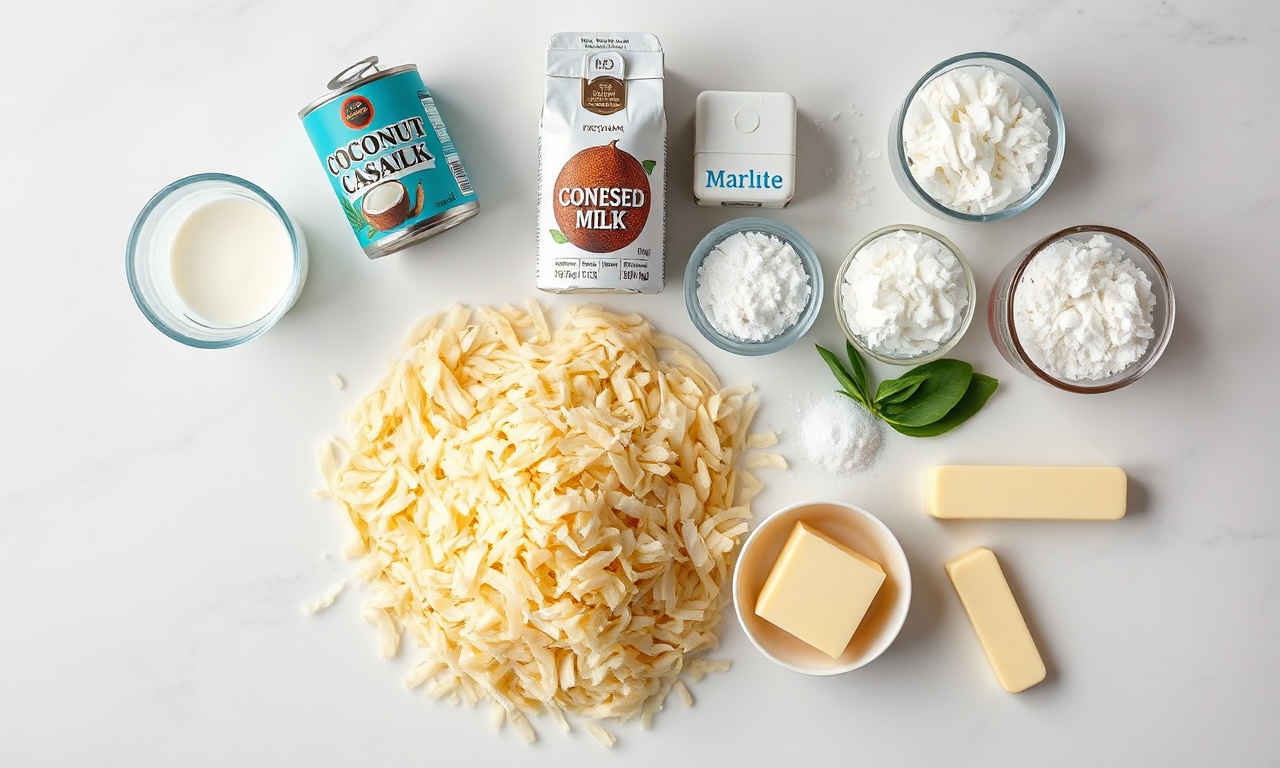 Vista de cima dos ingredientes organizados para a receita.