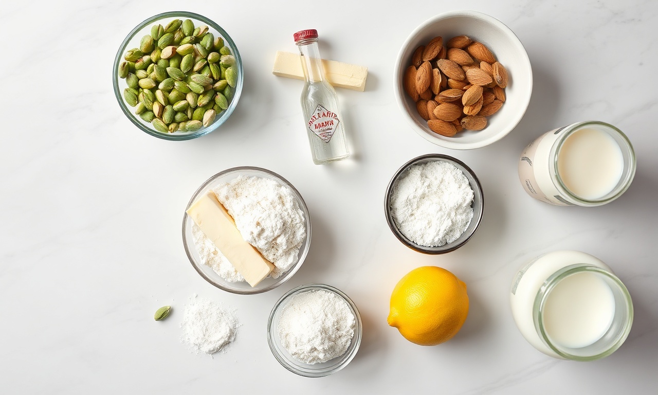 Vista de cima dos ingredientes organizados
