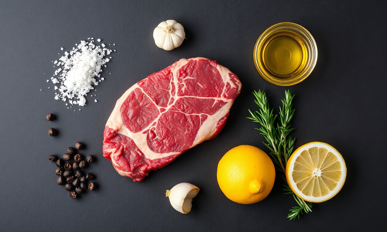 Carne De Boi Para Churrasco Barata: 5 Cortes Macios E Econômicos 4 Vista de cima dos ingredientes básicos para temperar a carne.