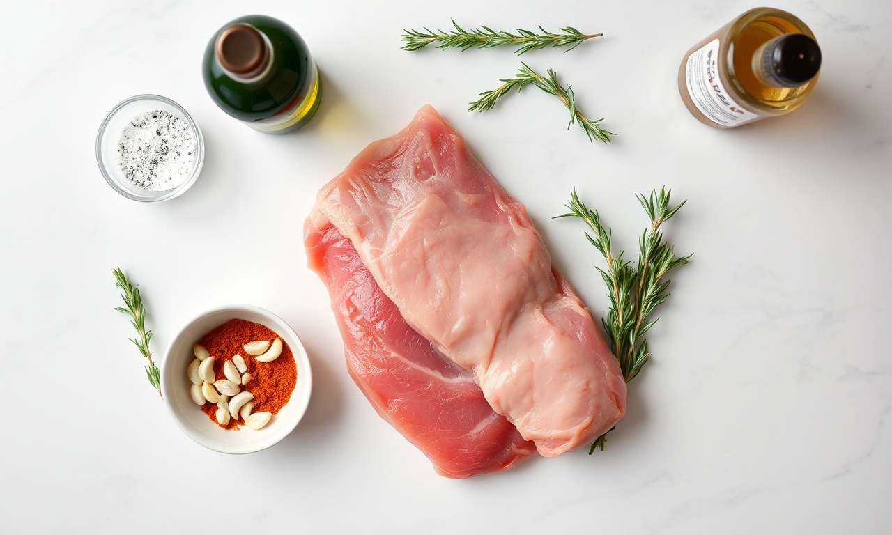Vista de cima com todos os ingredientes frescos e organizados.