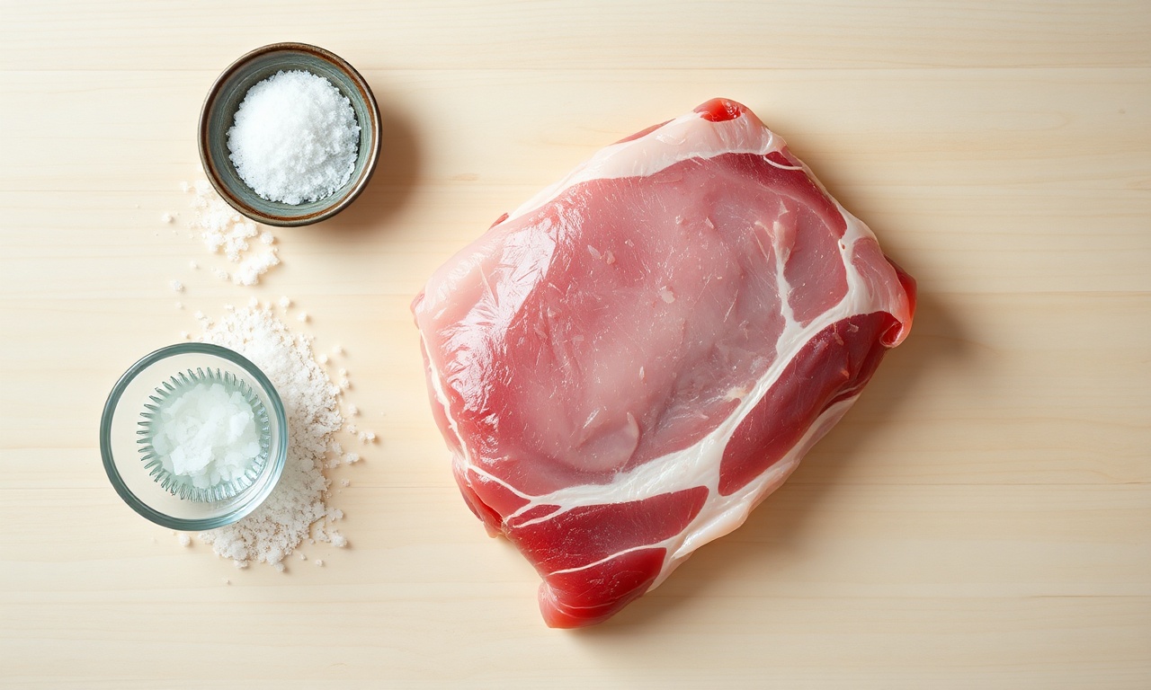 Vista de cima dos ingredientes simples e essenciais.