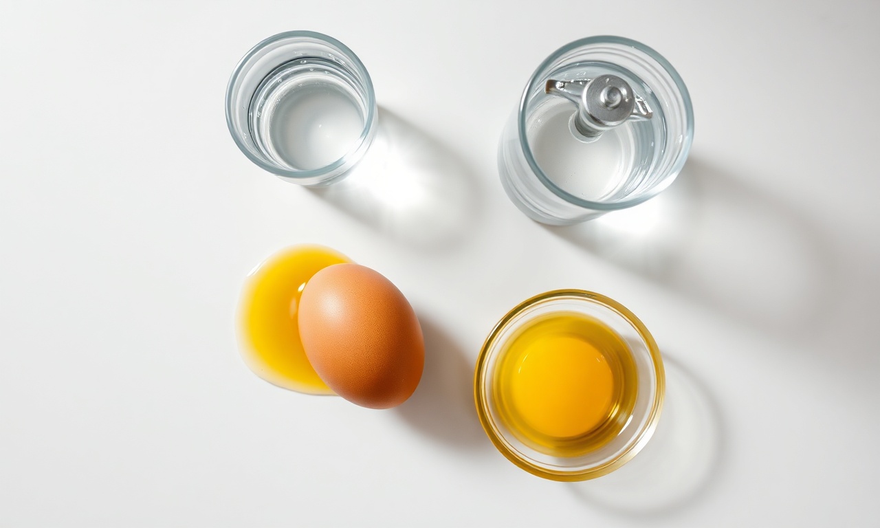 Vista de cima dos ingredientes simples e essenciais.