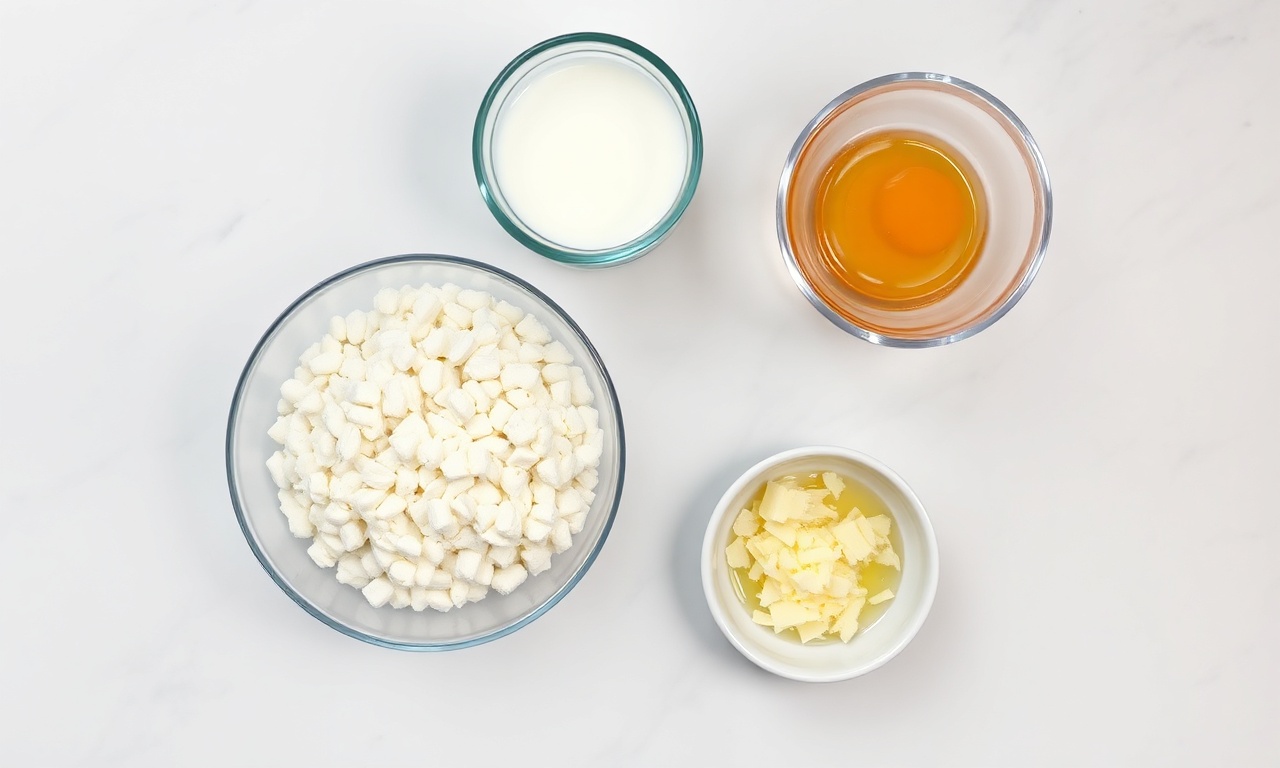 Panqueca Com Maizena: Receita Leve, Fácil E Sem Glúten 4 Vista de cima dos ingredientes organizados na bancada