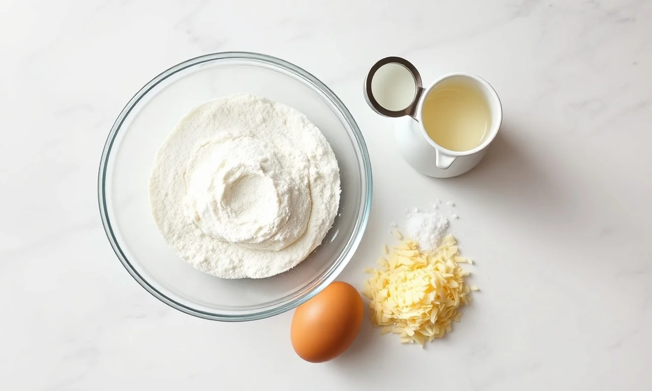 Vista de cima dos 5 ingredientes necessários.