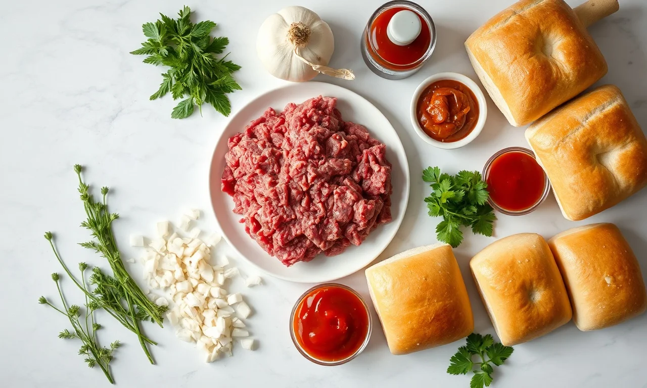 Vista de cima dos ingredientes organizados