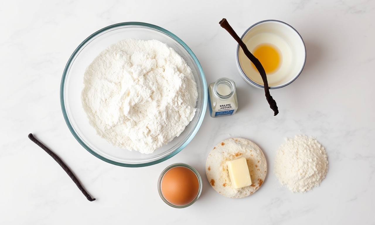 Pão Cuca De Padaria: Fofinho Com Farofa Crocante 4 Vista de cima dos ingredientes principais para a receita.