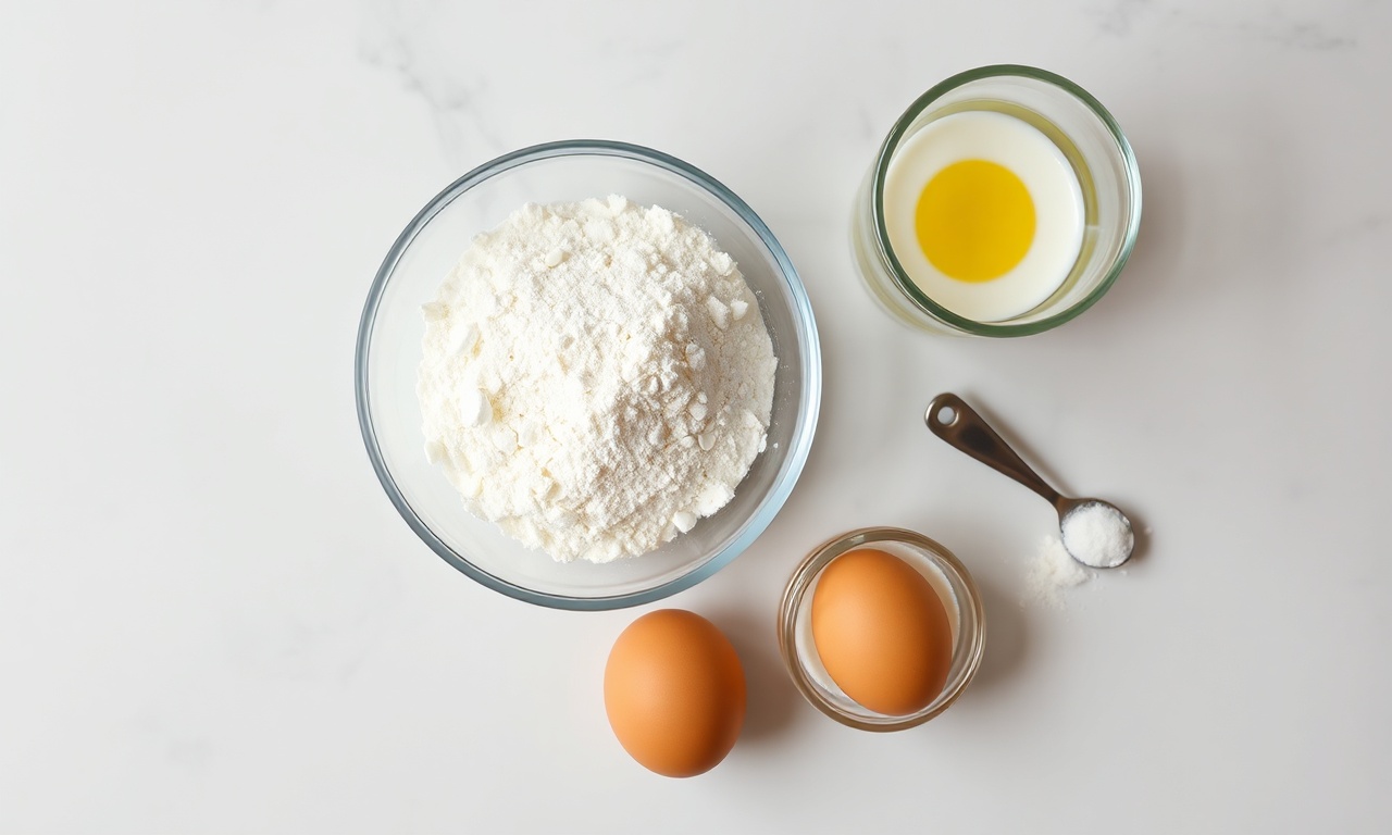 Vista de cima dos ingredientes organizados