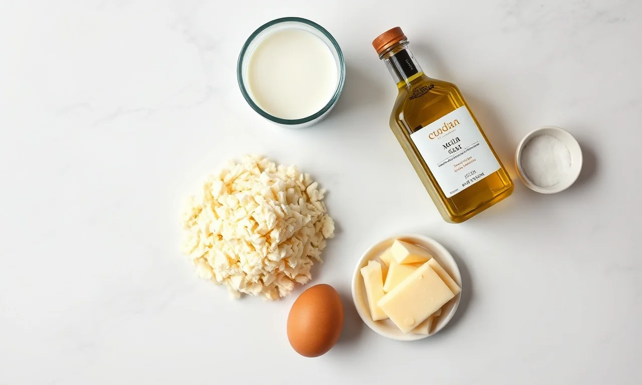 Vista de cima dos ingredientes organizados