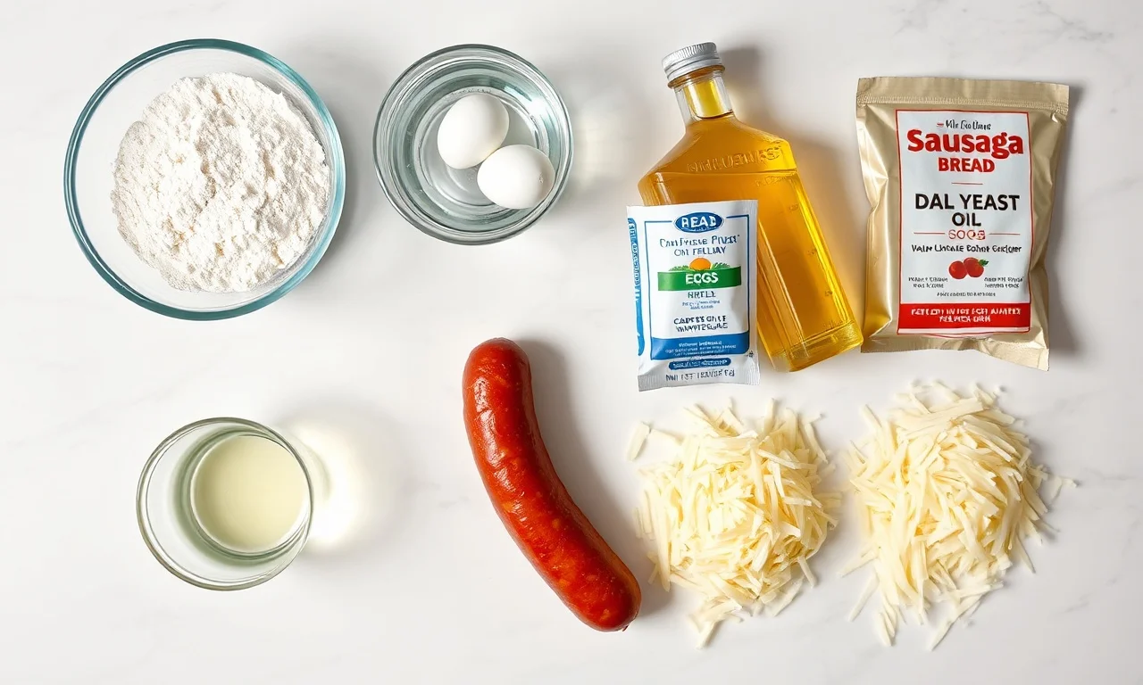 Vista de cima dos ingredientes organizados em superfície clara.