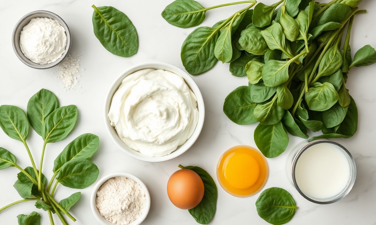 Vista de cima dos ingredientes organizados sobre superfície clara