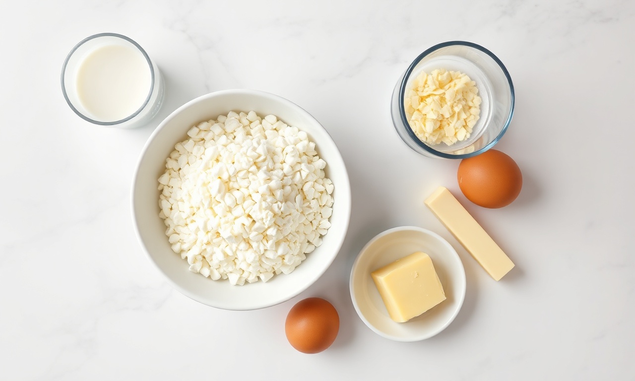 Vista de cima dos ingredientes organizados