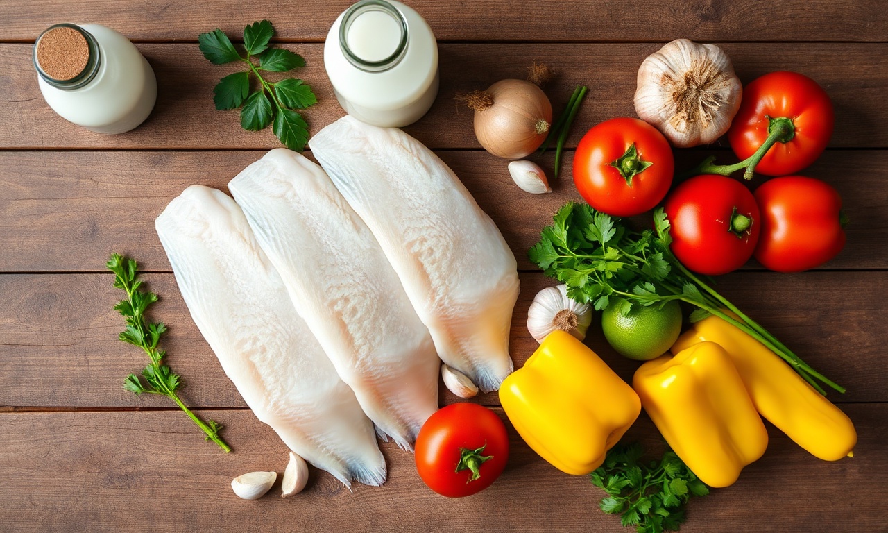 Vista de cima dos ingredientes organizados