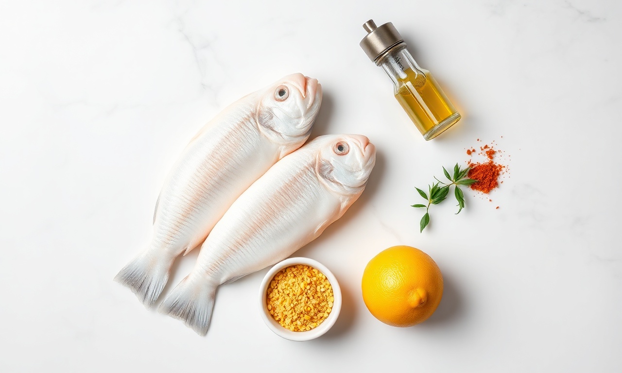 Vista de cima dos ingredientes simples e essenciais para a receita.