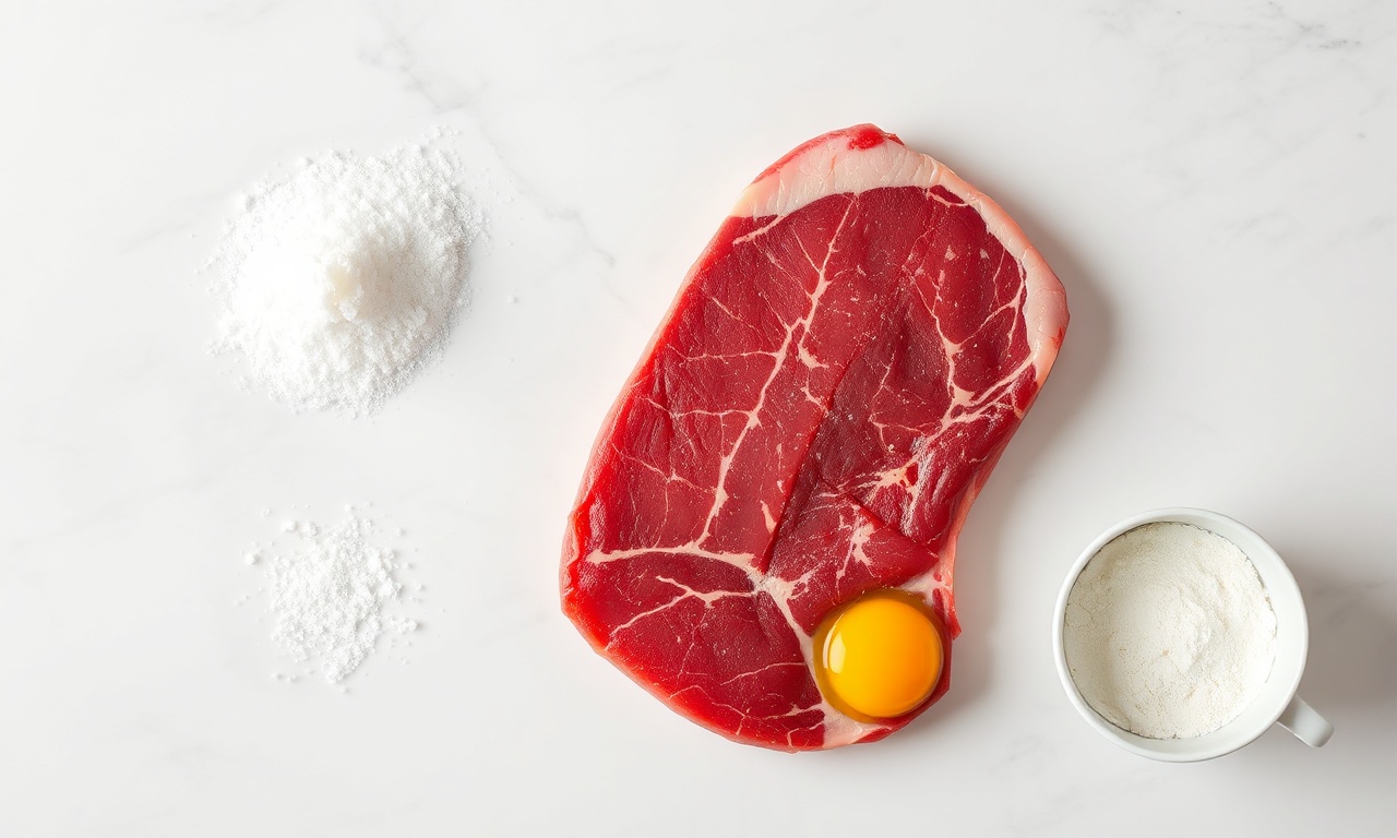Vista de cima dos ingredientes simples e essenciais para a receita.