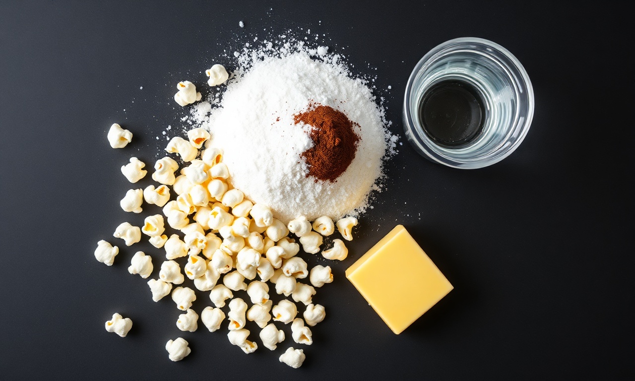 Vista de cima dos ingredientes organizados
